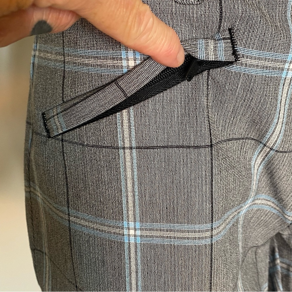 GAP Signature Skinny Ankle Pants Grey Blue Plaid Dress Pants Cigarette Size 10 - Picture 11 of 15